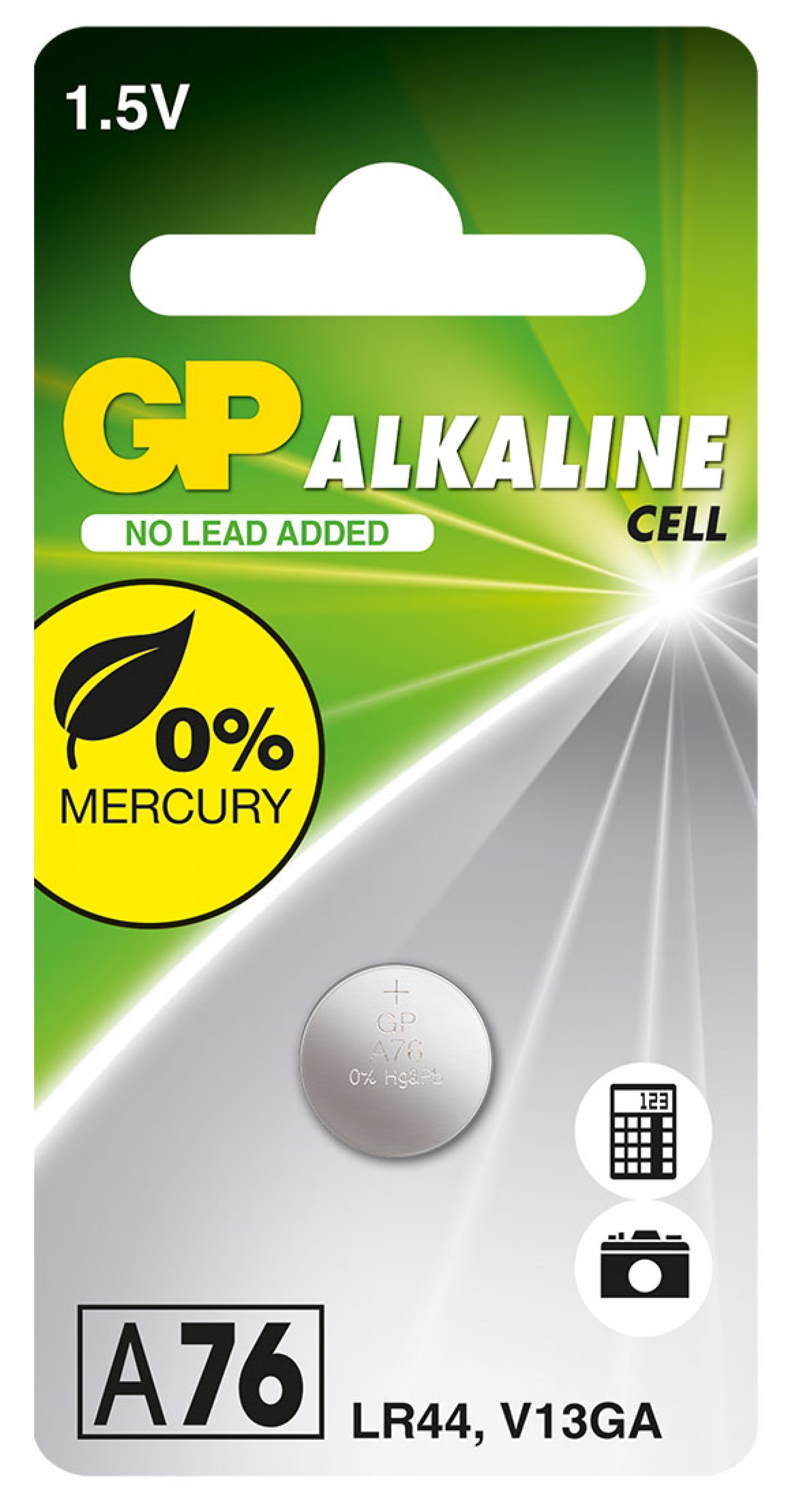 GP Alkaline Button A76 Pack of 1